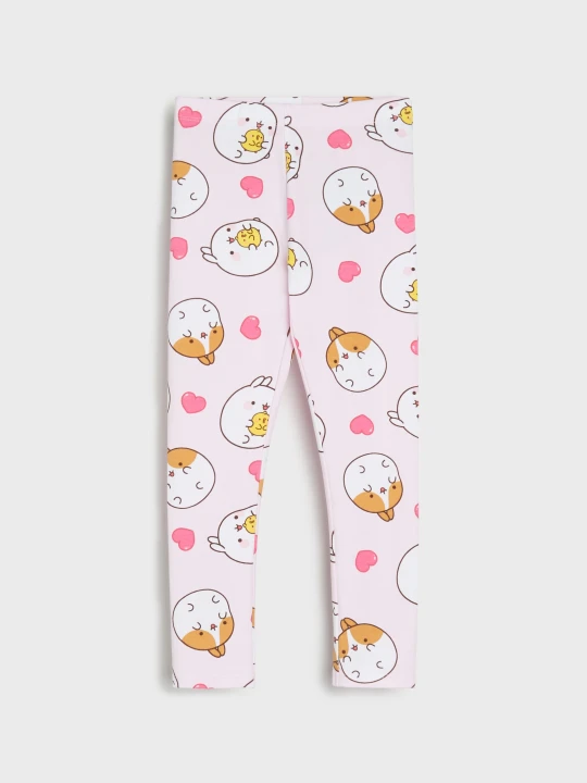 Zdjęcie produktu Sinsay - Bawełniane legginsy ze wzorem Molang - różowy