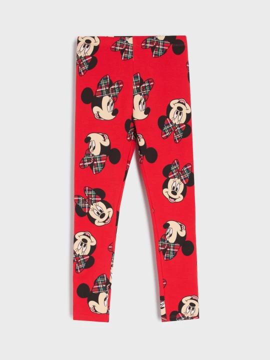 Zdjęcie produktu Sinsay - Bawełniane legginsy ze wzorkiem Minnie Mouse - czerwony