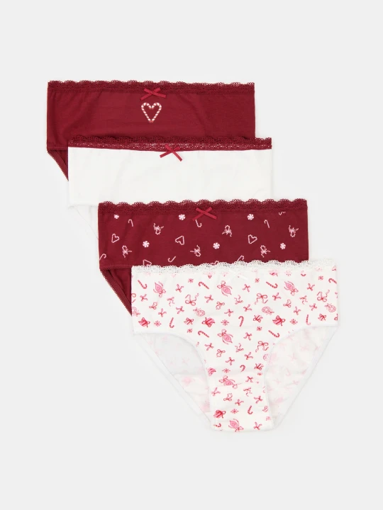 Zdjęcie produktu Sinsay - Bawełniane majtki figi 4 pack - wielobarwny