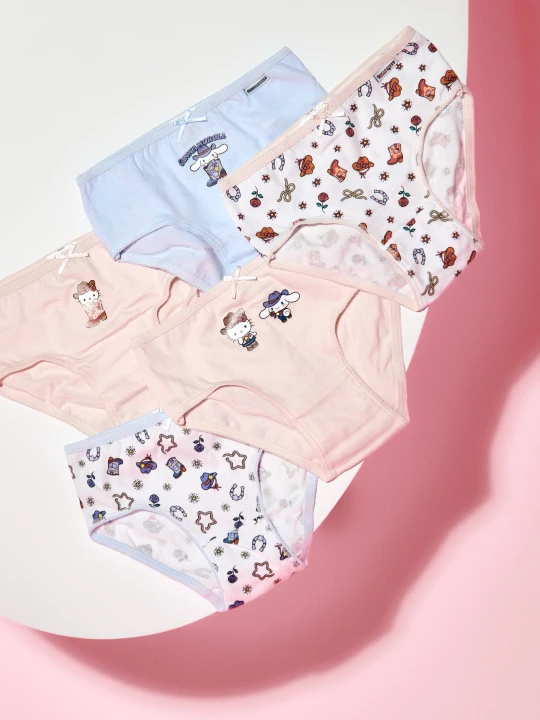 Zdjęcie produktu Sinsay - Bawełniane majtki figi 5 pack Hello Kitty and Friends - wielobarwny