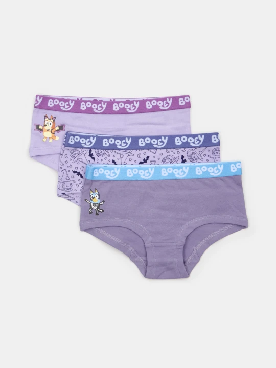 Zdjęcie produktu Sinsay - Bawełniane majtki figi z motywem halloweenowym Bluey 3 pack - fioletowy