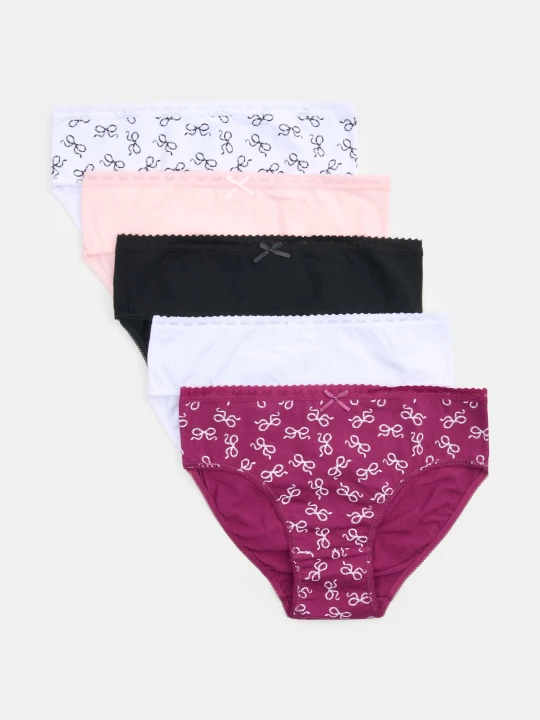 Zdjęcie produktu Sinsay - Bawełniane majtki figi z motywem kokard 5 pack - wielobarwny