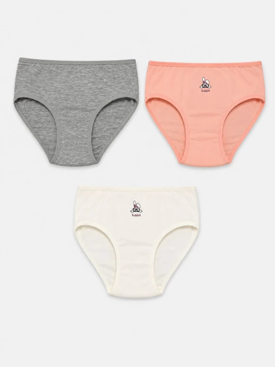 Zdjęcie produktu Sinsay - Bawełniane majtki figi z motywem królików 3 pack - wielobarwny