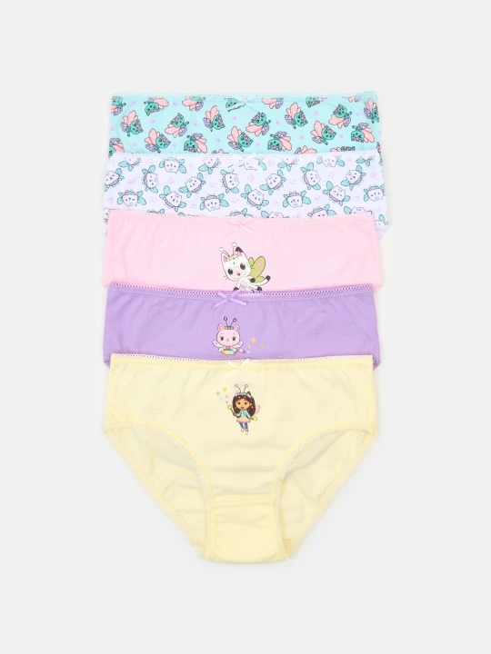 Zdjęcie produktu Sinsay - Bawełniane majtki figi z nadrukiem Gabby's Dollhouse 5 pack - wielobarwny