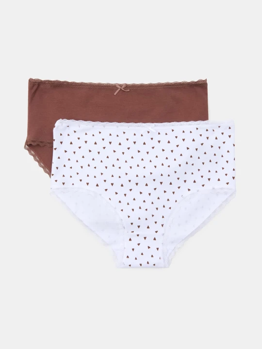 Zdjęcie produktu Sinsay - Bawełniane majtki figi z wysokim stanem 2 pack - wielobarwny