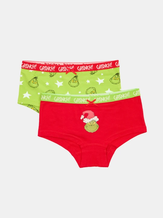 Zdjęcie produktu Sinsay - Bawełniane majtki hipster 2 pack Grinch - wielobarwny
