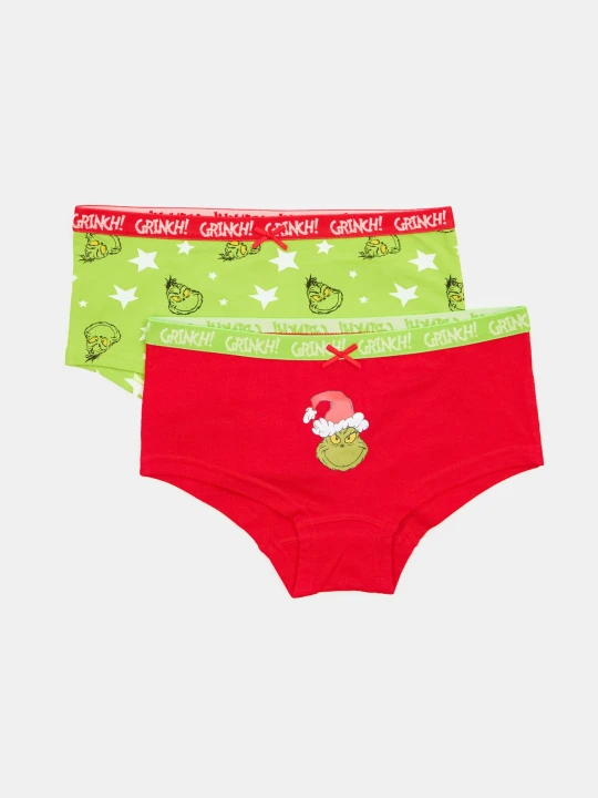 Zdjęcie produktu Sinsay - Bawełniane majtki hipster 2 pack Grinch - wielobarwny