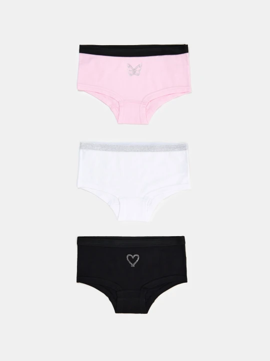Zdjęcie produktu Sinsay - Bawełniane majtki hipster 3 pack - wielobarwny