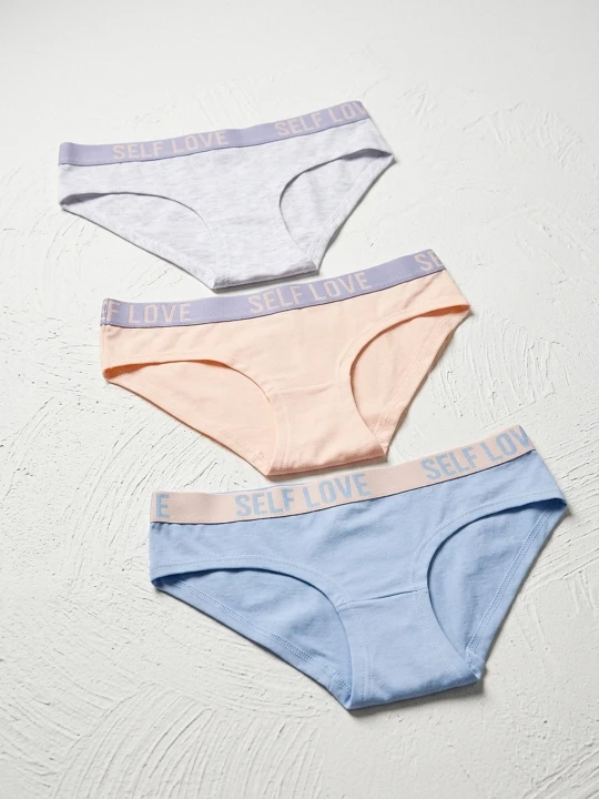 Zdjęcie produktu Sinsay - Bawełniane majtki hipster z napisem 3 pack - wielobarwny