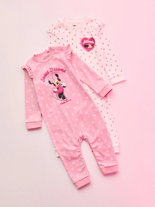 Zdjęcie produktu Sinsay - Bawełniane pajacyki z nadrukiem 2 pack Minnie Mouse - brązowy
