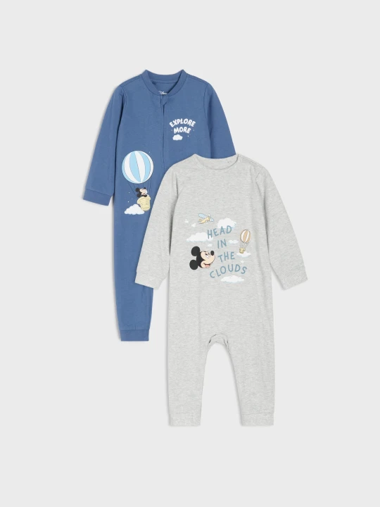 Zdjęcie produktu Sinsay - Bawełniane pajacyki z nadrukiem Mickey Mouse - szary
