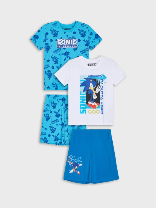 Zdjęcie produktu Sinsay - Bawełniane piżamy dwuczęściowe z nadrukiem Sonic the Hedgehog 2 pack - biały
