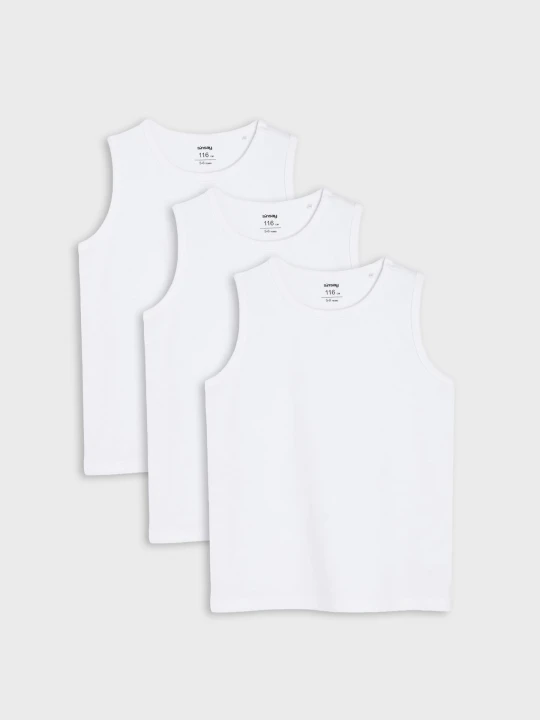 Zdjęcie produktu Sinsay - Bawełniane podkoszulki 3 pack - biały