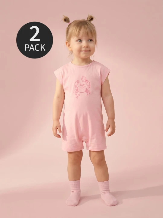 Zdjęcie produktu Sinsay - Bawełniane rampersy 2 pack - różowy
