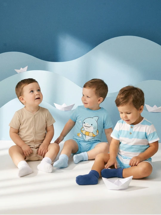 Zdjęcie produktu Sinsay - Bawełniane rampersy 3 pack - kremowy