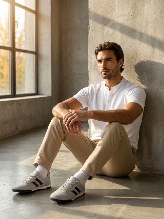 Zdjęcie produktu Sinsay - Bawełniane spodnie chino slim - beżowy