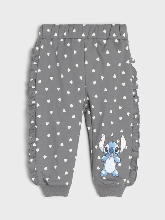 Zdjęcie produktu Sinsay - Bawełniane spodnie jogger Stitch - szary