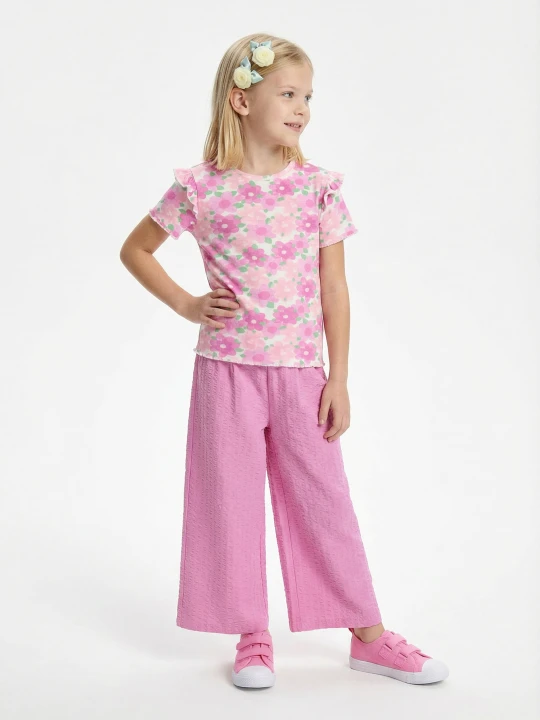 Zdjęcie produktu Sinsay - Bawełniane spodnie wide leg - różowy