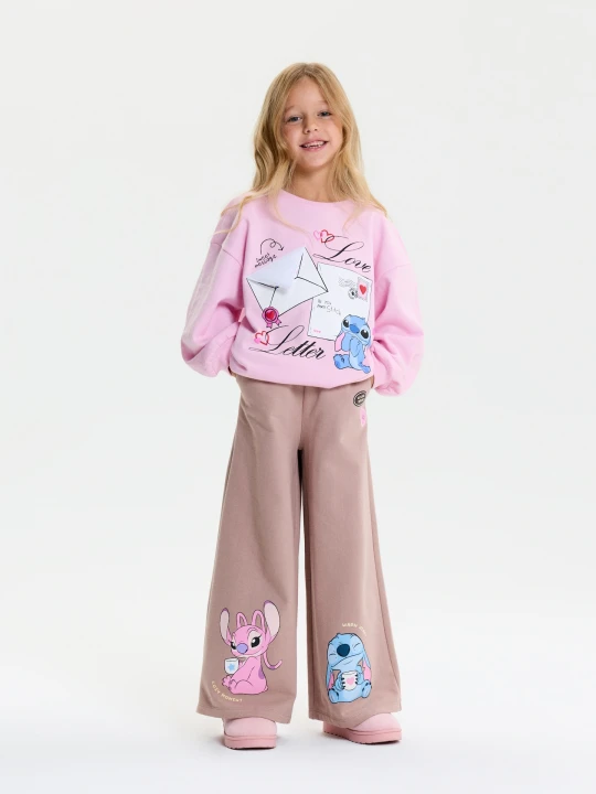Zdjęcie produktu Sinsay - Bawełniane spodnie wide leg Stitch - beżowy