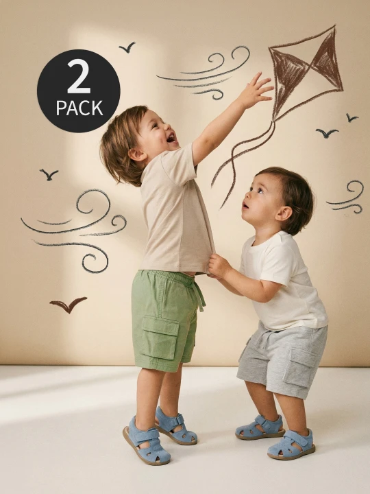 Zdjęcie produktu Sinsay - Bawełniane szorty cargo 2 pack - zielony