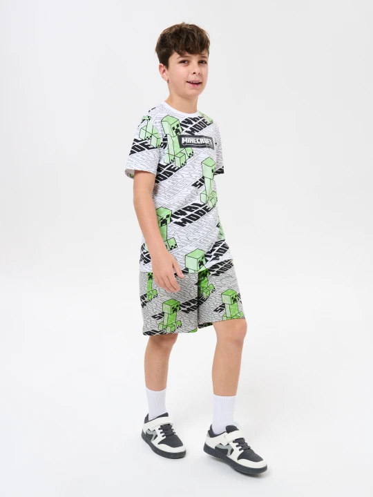 Zdjęcie produktu Sinsay - Bawełniane szorty loose fit Minecraft - szary