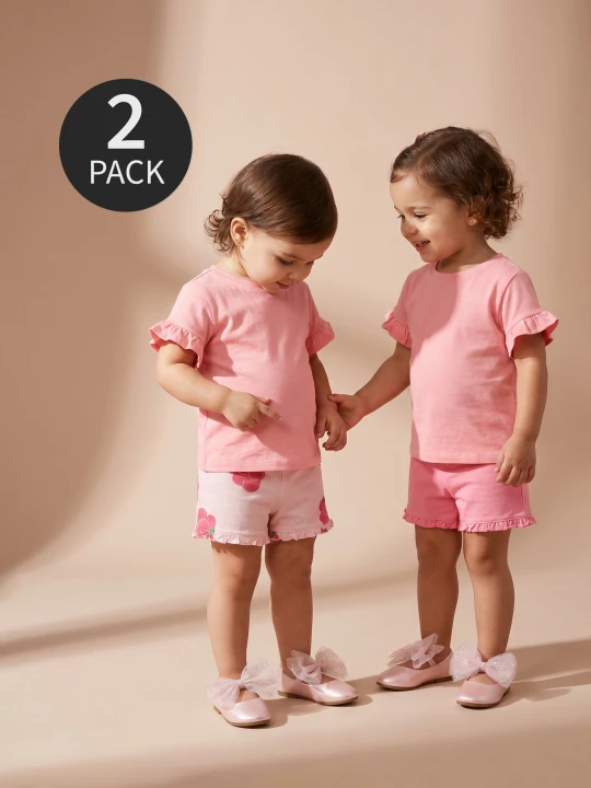 Zdjęcie produktu Sinsay - Bawełniane szorty z motywem malin 2 pack - różowy