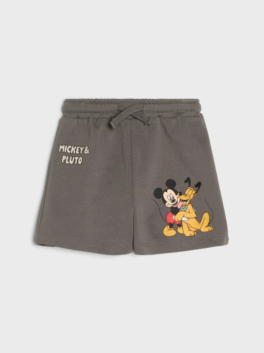 Zdjęcie produktu Sinsay - Bawełniane szorty z nadrukiem Mickey Mouse - szary