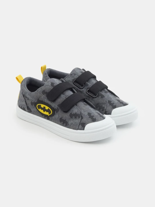 Zdjęcie produktu Sinsay - Bawełniane trampki z wkładką z dodatkiem skóry naturalnej "ZDROWA STOPA" Batman - szary