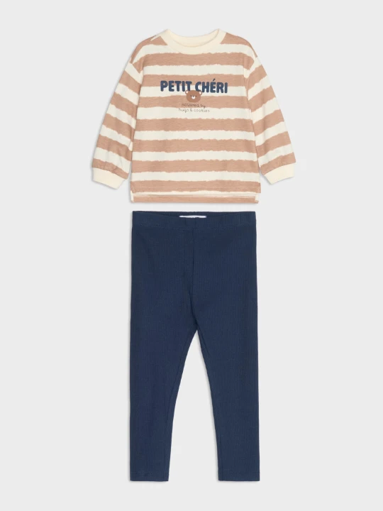 Zdjęcie produktu Sinsay - Bawełniany komplet: bluza crewneck i legginsy - wielobarwny