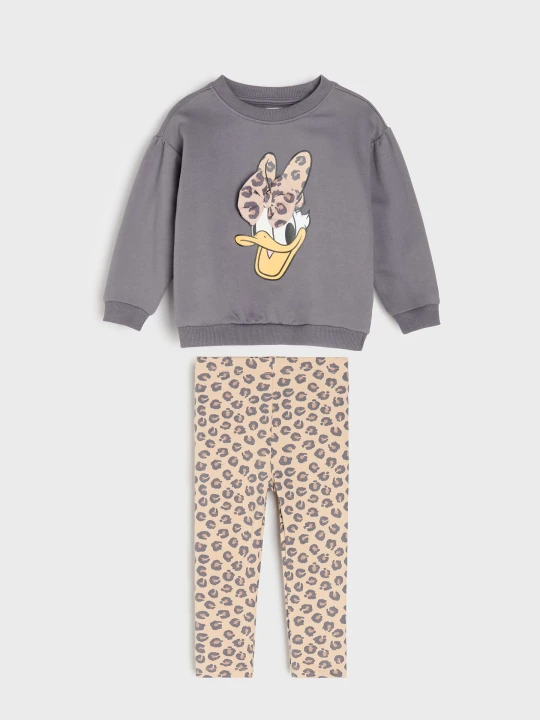 Zdjęcie produktu Sinsay - Bawełniany komplet: bluza i legginsy Daisy - szary