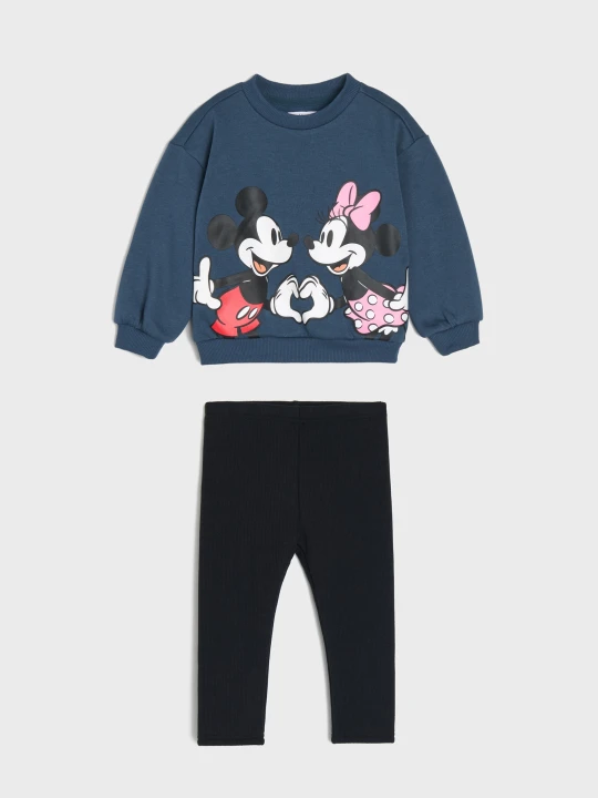 Zdjęcie produktu Sinsay - Bawełniany komplet: bluza i legginsy Minnie Mouse - granatowy