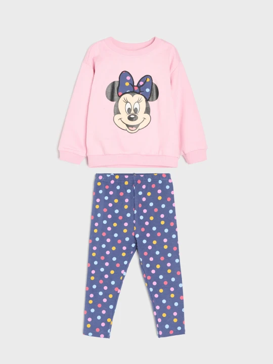 Zdjęcie produktu Sinsay - Bawełniany komplet: bluza i legginsy Minnie Mouse - różowy