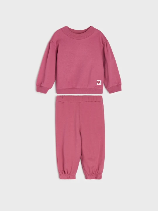 Zdjęcie produktu Sinsay - Bawełniany komplet: bluza i spodnie - fioletowy