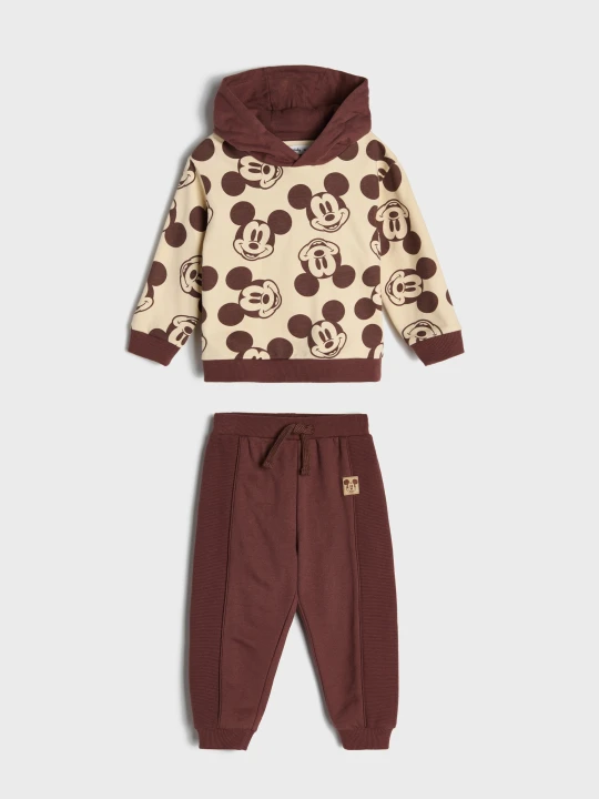 Zdjęcie produktu Sinsay - Bawełniany komplet: bluza i spodnie Mickey Mouse - beżowy