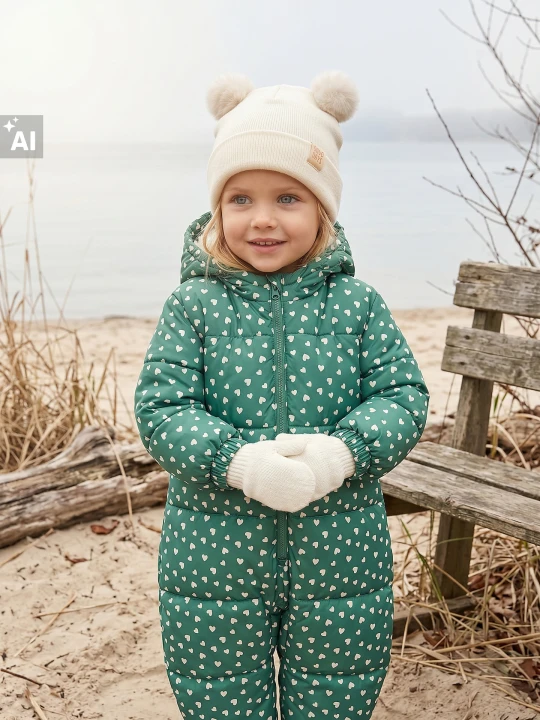 Zdjęcie produktu Sinsay - Bawełniany komplet: czapka beanie z pomponami i rękawiczki mitenki - kremowy