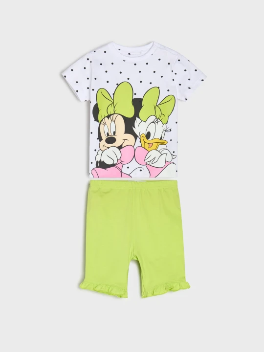 Zdjęcie produktu Sinsay - Bawełniany komplet: koszulka i kolarki Minnie Mouse - zielony