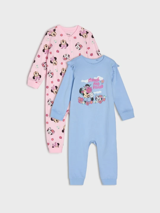 Zdjęcie produktu Sinsay - Bawełniany pajacyk 2 pack Minnie and Figaro - niebieski