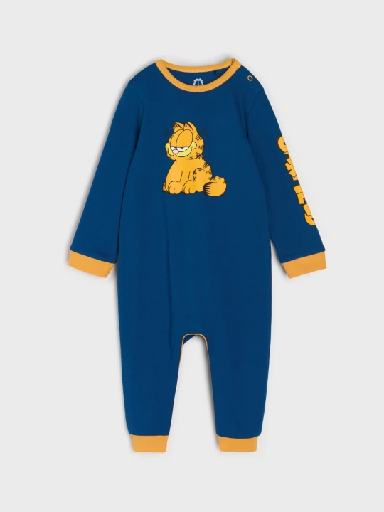 Zdjęcie produktu Sinsay - Bawełniany pajacyk z nadrukiem Garfield - granatowy