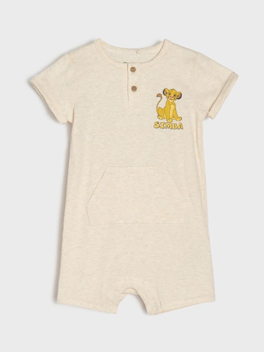Zdjęcie produktu Sinsay - Bawełniany rampers z nadrukiem Simba The Lion King - kremowy