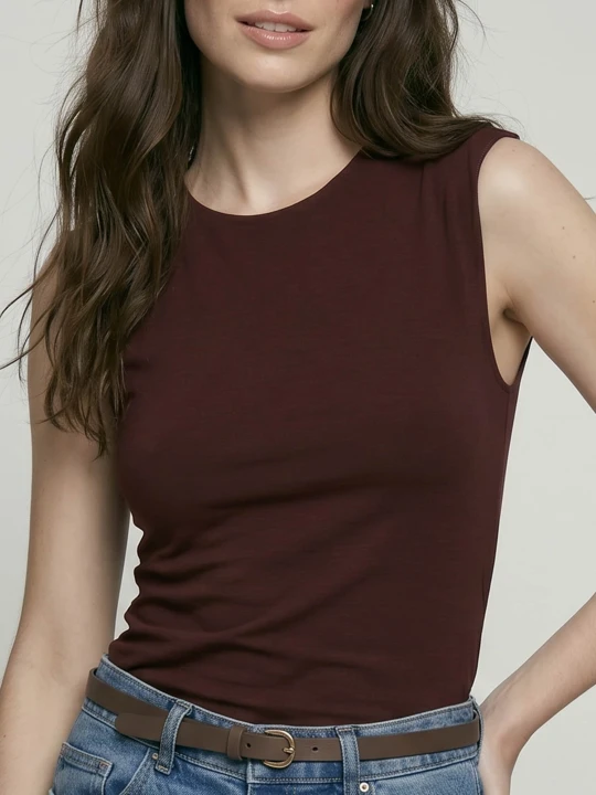 Zdjęcie produktu Sinsay - Bawełniany top regular fit basic - pomarańczowy