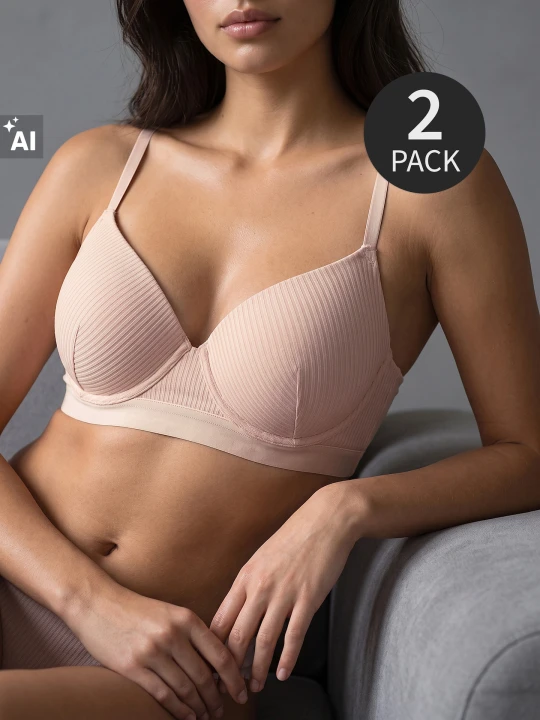 Zdjęcie produktu Sinsay - Biustonosze bez fiszbin z wiskozą 2 pack - wielobarwny