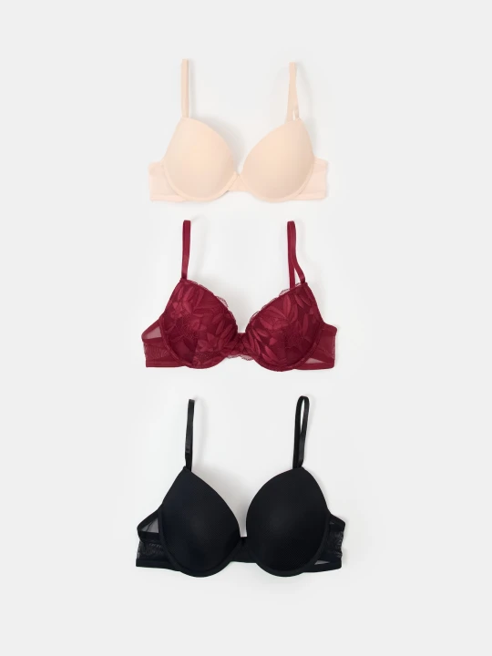 Zdjęcie produktu Sinsay - Biustonosze push up 3 pack - wielobarwny