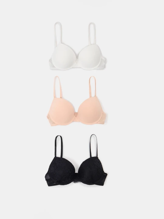 Zdjęcie produktu Sinsay - Biustonosze push-up z siateczką 3 pack - wielobarwny