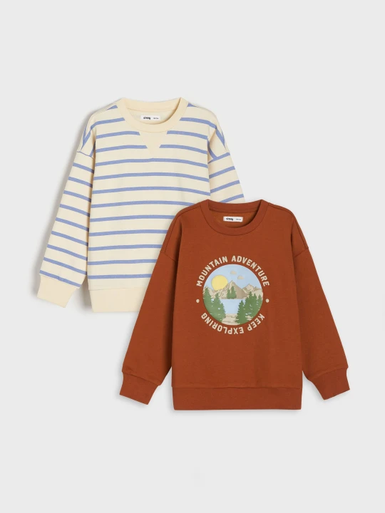 Zdjęcie produktu Sinsay - Bluza 2 pack - brązowy