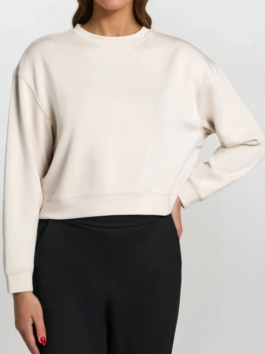 Zdjęcie produktu Sinsay - Bluza basic - kremowy