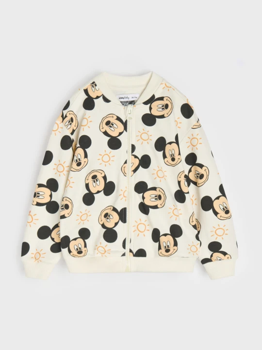Zdjęcie produktu Sinsay - Bluza bomberka Mickey Mouse - kremowy