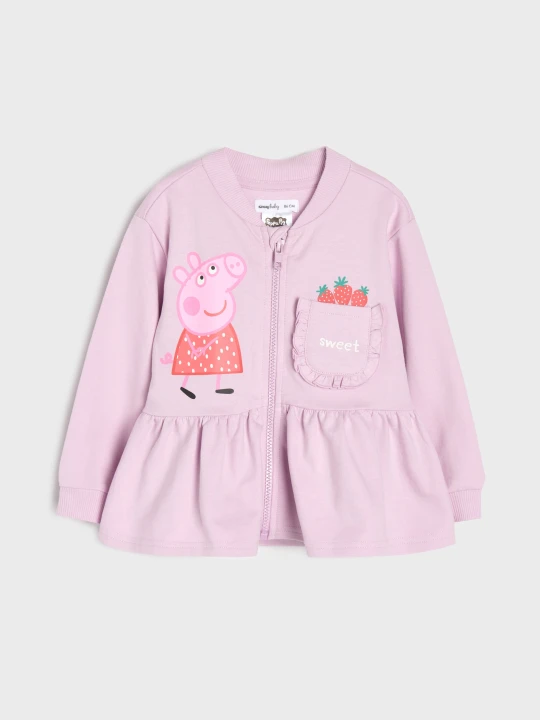 Zdjęcie produktu Sinsay - Bluza bomberka z ozdobnymi falbankami Peppa Pig - niebieski