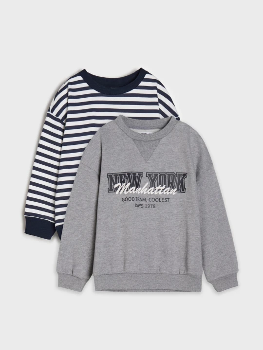 Zdjęcie produktu Sinsay - Bluza crewneck 2 pack - szary