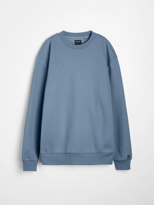 Zdjęcie produktu Sinsay - Bluza crewneck basic z domieszką bawełny - niebieski