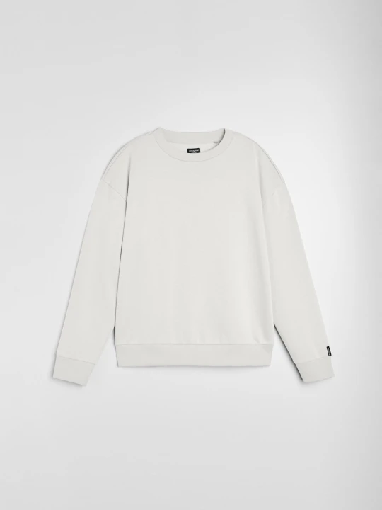 Zdjęcie produktu Sinsay - Bluza crewneck comfort fit z domieszką bawełny - kremowy